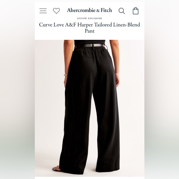 Abercrombie & Fitch Harper Curve Love tailored linen blend pant size 35 - Picture 2 of 4